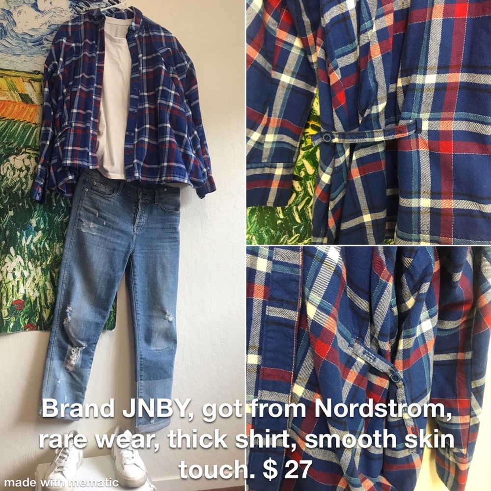 Plaid thick Shirt, brand-JNBY, got from Nordstrom